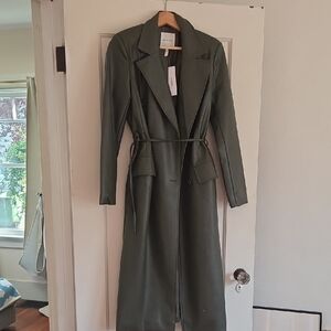 Avec Les Filles Dark Green Trench Coat